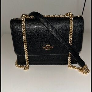 Coach Black Crossbody Bag with Gold Chain